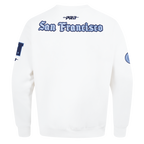 NFL SAN FRANCISCO 49ERS COUNTRY CLUB MEN'S DROP SHOULDER FLEECE CREWNECK (WHITE)