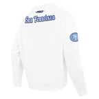 NFL SAN FRANCISCO 49ERS COUNTRY CLUB MEN'S DROP SHOULDER FLEECE CREWNECK (WHITE)