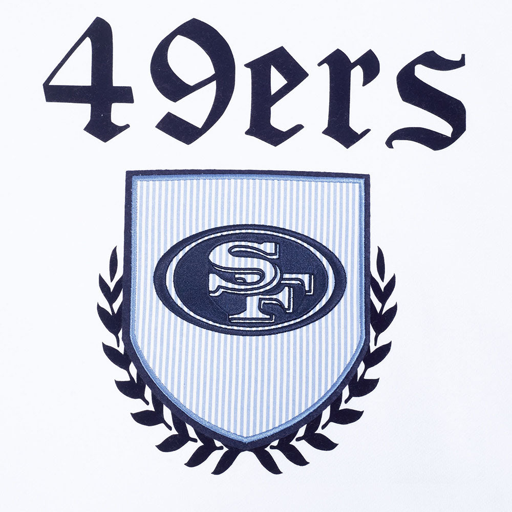 NFL SAN FRANCISCO 49ERS COUNTRY CLUB MEN'S DROP SHOULDER FLEECE CREWNECK (WHITE)