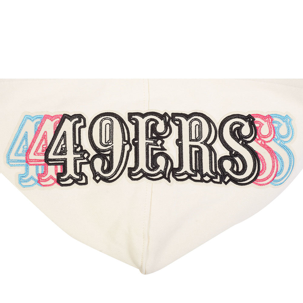 NFL SAN FRANCISCO 49ERS ECHO LOGO MEN'S FLEECE PULLOVER HOODIE (EGGSHELL)