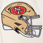 NFL SAN FRANCISCO 49ERS ECHO LOGO MEN'S FLEECE PULLOVER HOODIE (EGGSHELL)