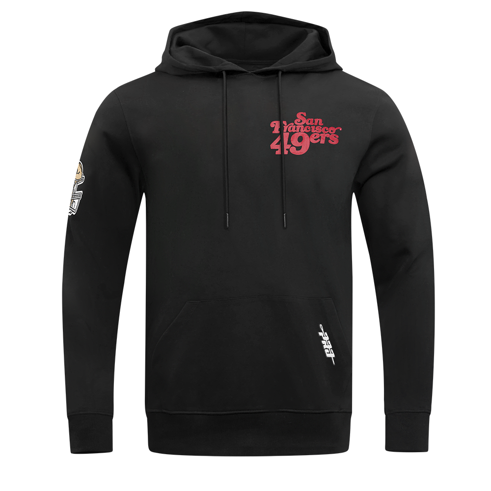 NFL SAN FRANCISCO 49ERS SOUVENIR MEN'S FLEECE PULLOVER HOODIE (BLACK)