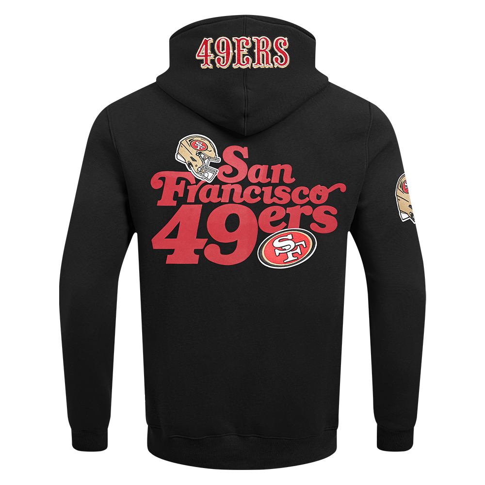 NFL SAN FRANCISCO 49ERS SOUVENIR MEN'S FLEECE PULLOVER HOODIE (BLACK)
