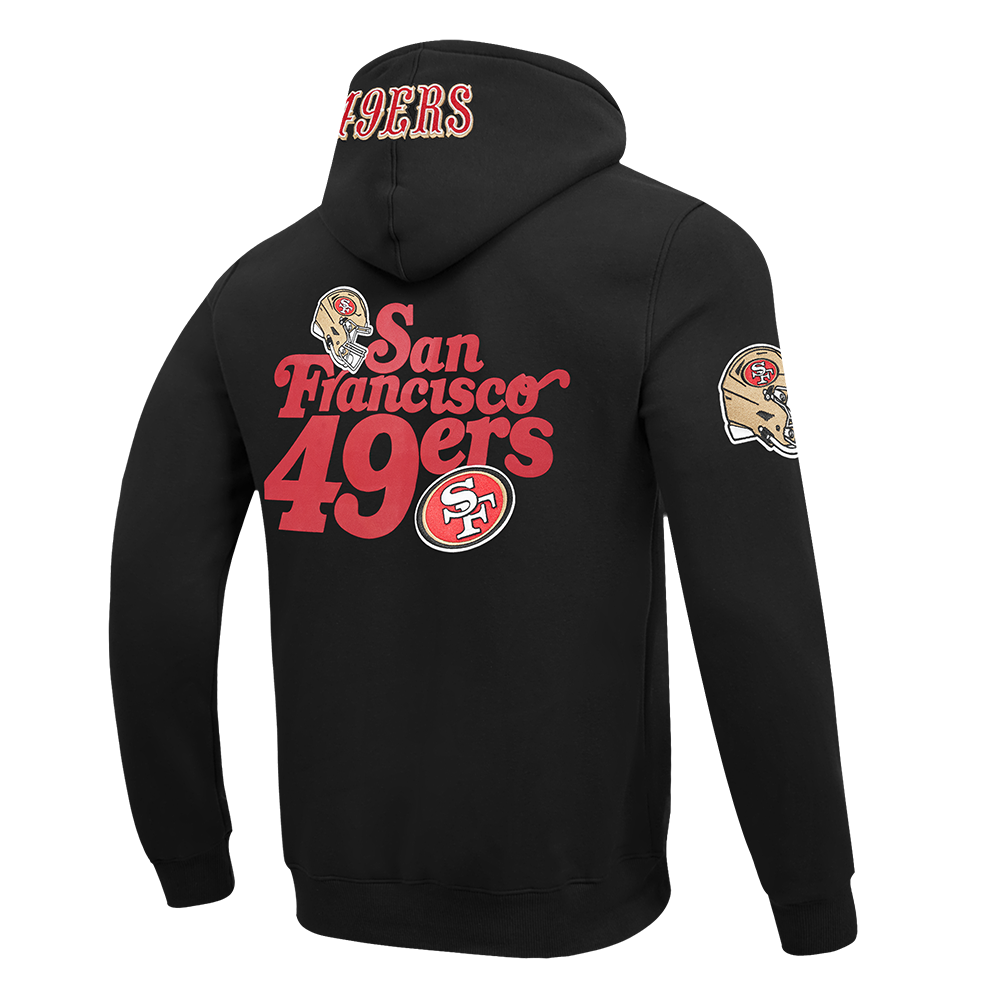 NFL SAN FRANCISCO 49ERS SOUVENIR MEN'S FLEECE PULLOVER HOODIE (BLACK)