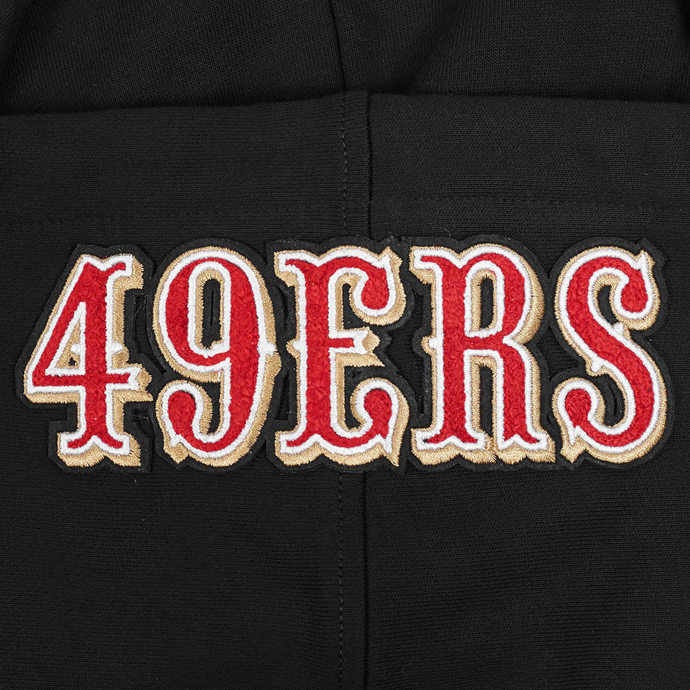 NFL SAN FRANCISCO 49ERS SOUVENIR MEN'S FLEECE PULLOVER HOODIE (BLACK)