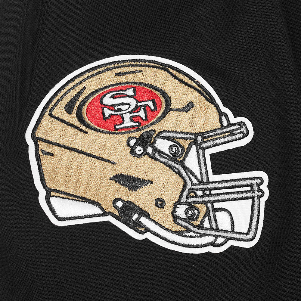 NFL SAN FRANCISCO 49ERS SOUVENIR MEN'S FLEECE PULLOVER HOODIE (BLACK)