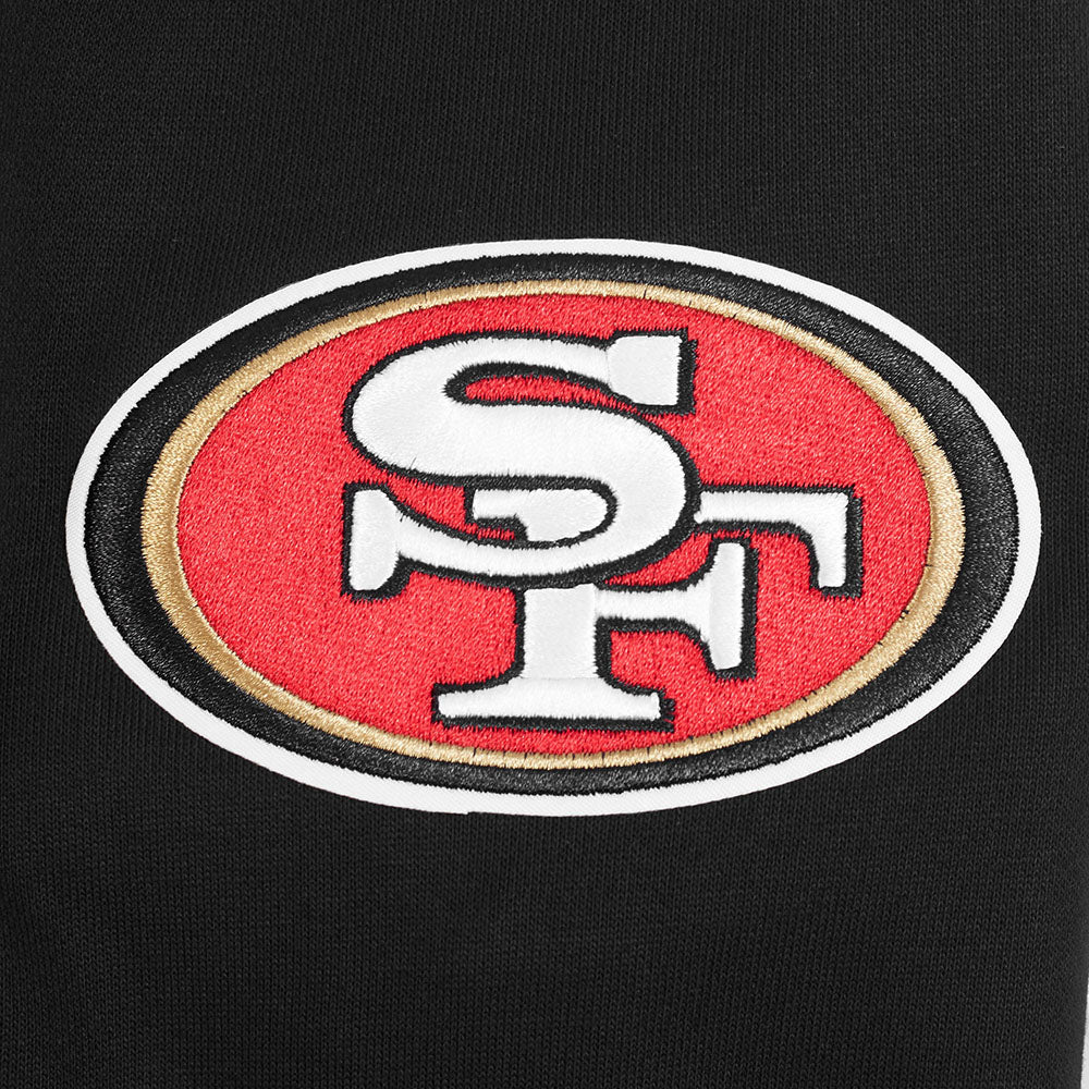 NFL SAN FRANCISCO 49ERS SOUVENIR MEN'S FLEECE PULLOVER HOODIE (BLACK)