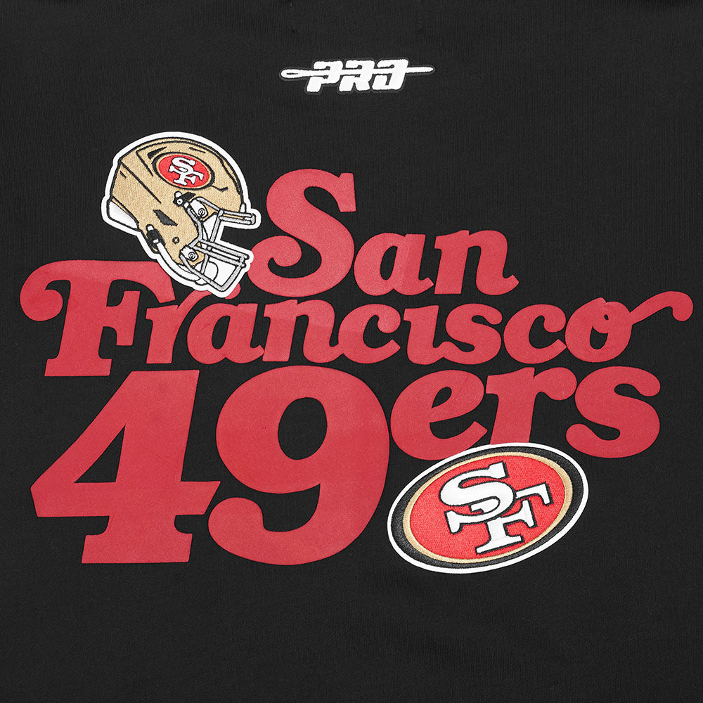 NFL SAN FRANCISCO 49ERS SOUVENIR MEN'S FLEECE PULLOVER HOODIE (BLACK)