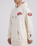 NFL SAN FRANCISCO 49ERS SOUVENIR MEN'S FLEECE PULLOVER HOODIE (EGGSHELL)