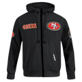 NFL SAN FRANCISCO 49ERS CLASSIC WIND SUIT MEN'S WOVEN FULL ZIP PULLOVER HOODIE (BLACK)