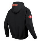 NFL SAN FRANCISCO 49ERS CLASSIC WIND SUIT MEN'S WOVEN FULL ZIP PULLOVER HOODIE (BLACK)