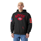 NFL SAN FRANCISCO 49ERS BEST OF MEN'S DROP SHOULDER FLC PO HOODIE (BLACK)