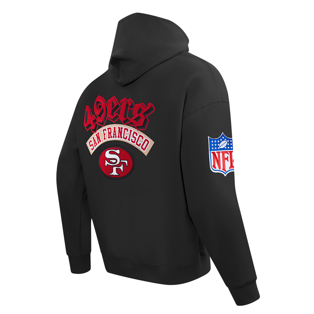 NFL SAN FRANCISCO 49ERS BEST OF MEN'S DROP SHOULDER FLC PO HOODIE (BLACK)