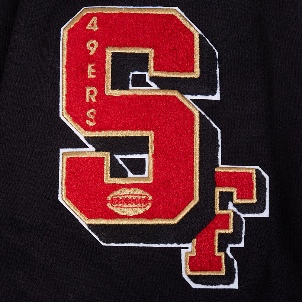 NFL SAN FRANCISCO 49ERS BEST OF MEN'S DROP SHOULDER FLC PO HOODIE (BLACK)