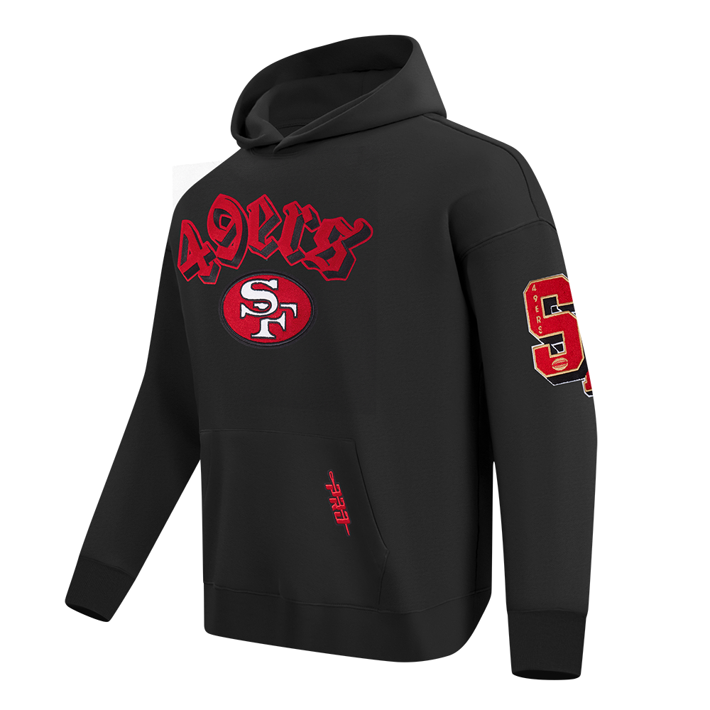 NFL SAN FRANCISCO 49ERS BEST OF MEN'S DROP SHOULDER FLC PO HOODIE (BLACK)