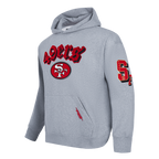 NFL SAN FRANCISCO 49ERS BEST OF MEN'S DROP SHOULDER FLC PO HOODIE (DARK HEATHER GRAY)