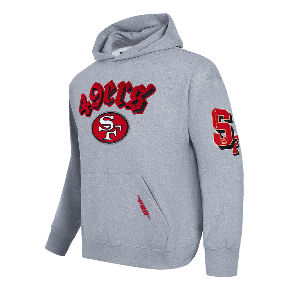 NFL SAN FRANCISCO 49ERS BEST OF MEN'S DROP SHOULDER FLC PO HOODIE (DARK HEATHER GRAY)