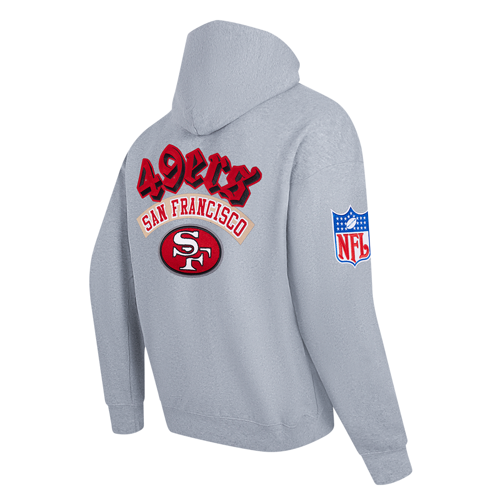 NFL SAN FRANCISCO 49ERS BEST OF MEN'S DROP SHOULDER FLC PO HOODIE (DARK HEATHER GRAY)