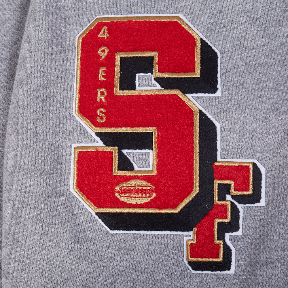 NFL SAN FRANCISCO 49ERS BEST OF MEN'S DROP SHOULDER FLC PO HOODIE (DARK HEATHER GRAY)