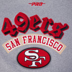 NFL SAN FRANCISCO 49ERS BEST OF MEN'S DROP SHOULDER FLC PO HOODIE (DARK HEATHER GRAY)