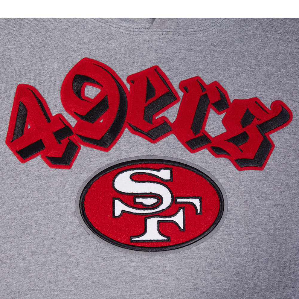 NFL SAN FRANCISCO 49ERS BEST OF MEN'S DROP SHOULDER FLC PO HOODIE (DARK HEATHER GRAY)