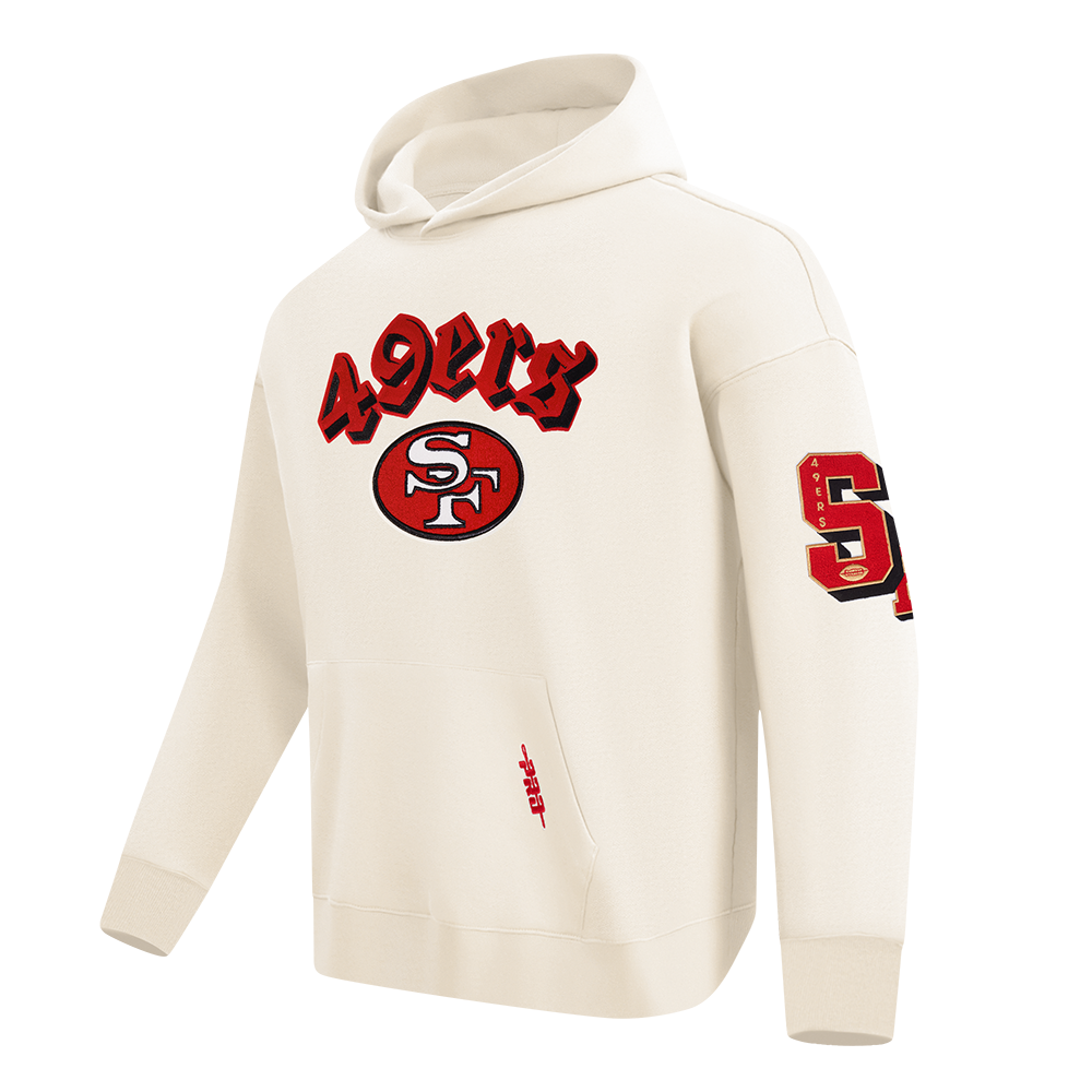 NFL SAN FRANCISCO 49ERS BEST OF CHANDAIL À CAPUCHON EN MOLLETON À ÉPAULES TOMBANTES POUR HOMME (COQUILLE D'ŒUF)