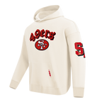 NFL SAN FRANCISCO 49ERS BEST OF CHANDAIL À CAPUCHON EN MOLLETON À ÉPAULES TOMBANTES POUR HOMME (COQUILLE D'ŒUF)