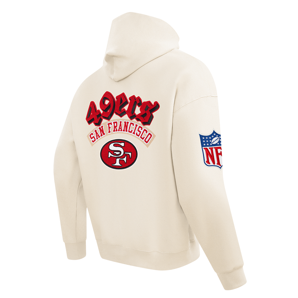 NFL SAN FRANCISCO 49ERS BEST OF CHANDAIL À CAPUCHON EN MOLLETON À ÉPAULES TOMBANTES POUR HOMME (COQUILLE D'ŒUF)