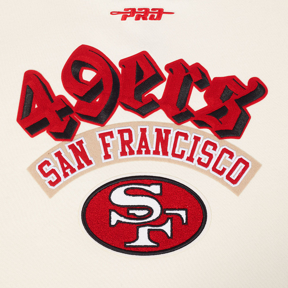 NFL SAN FRANCISCO 49ERS BEST OF CHANDAIL À CAPUCHON EN MOLLETON À ÉPAULES TOMBANTES POUR HOMME (COQUILLE D'ŒUF)