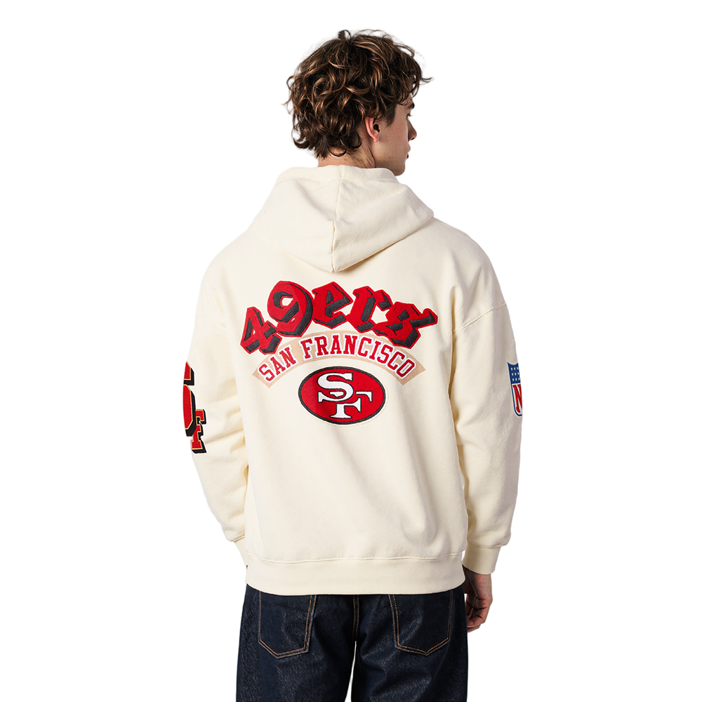 NFL SAN FRANCISCO 49ERS BEST OF CHANDAIL À CAPUCHON EN MOLLETON À ÉPAULES TOMBANTES POUR HOMME (COQUILLE D'ŒUF)