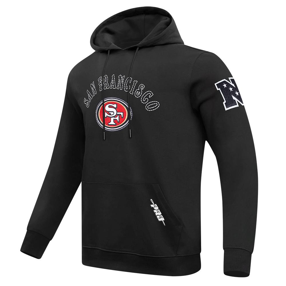 NFL SAN FRANCISCO 49ERS REBEL ATHLETICS CHANDAIL À CAPUCHON EN MOLLETON POUR HOMME (NOIR)