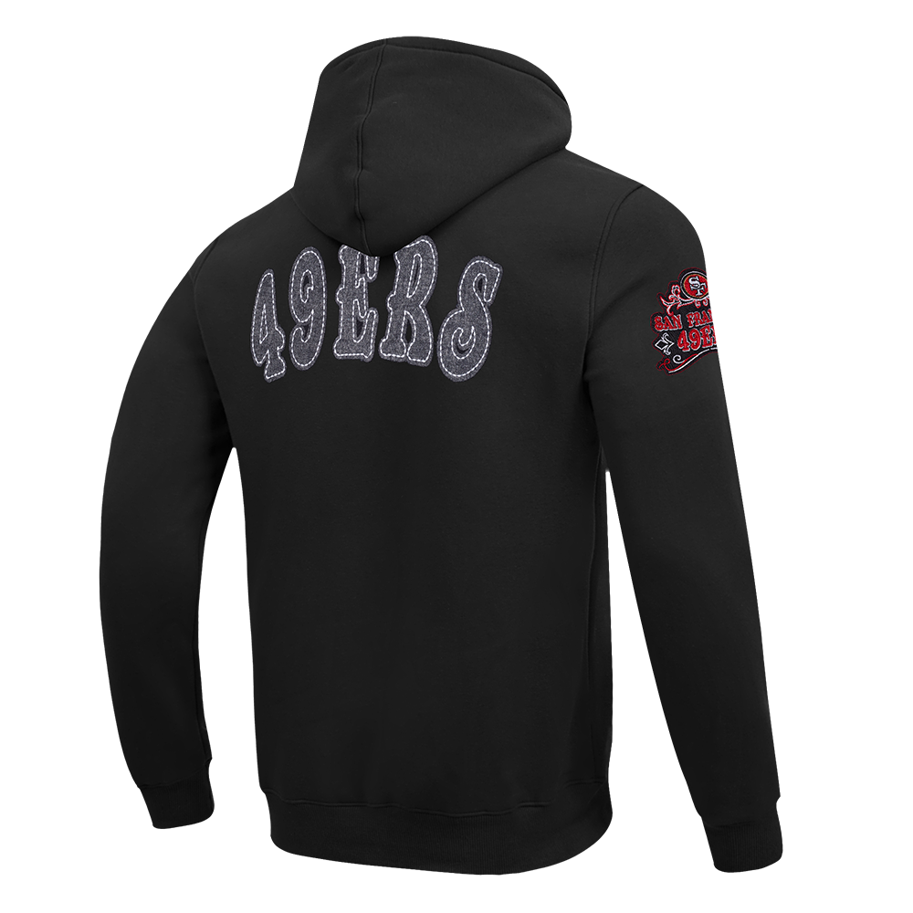 NFL SAN FRANCISCO 49ERS REBEL ATHLETICS CHANDAIL À CAPUCHON EN MOLLETON POUR HOMME (NOIR)