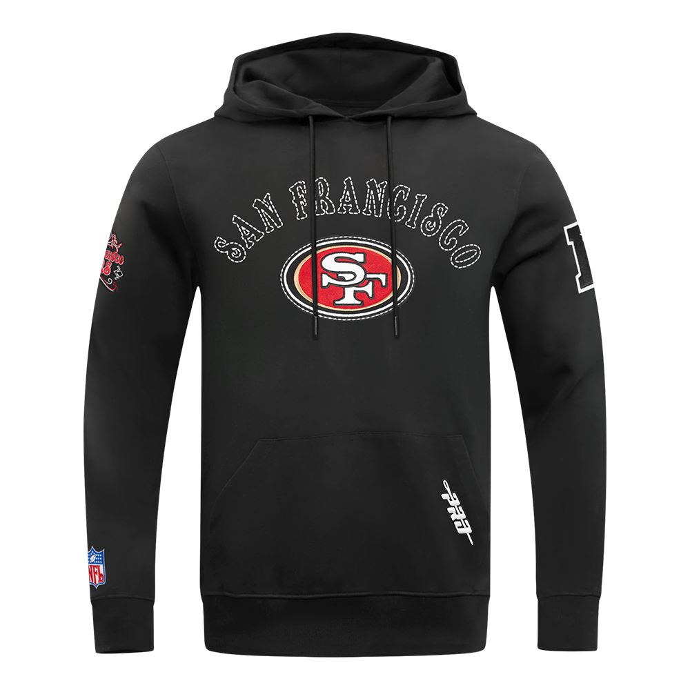 NFL SAN FRANCISCO 49ERS REBEL ATHLETICS CHANDAIL À CAPUCHON EN MOLLETON POUR HOMME (NOIR)