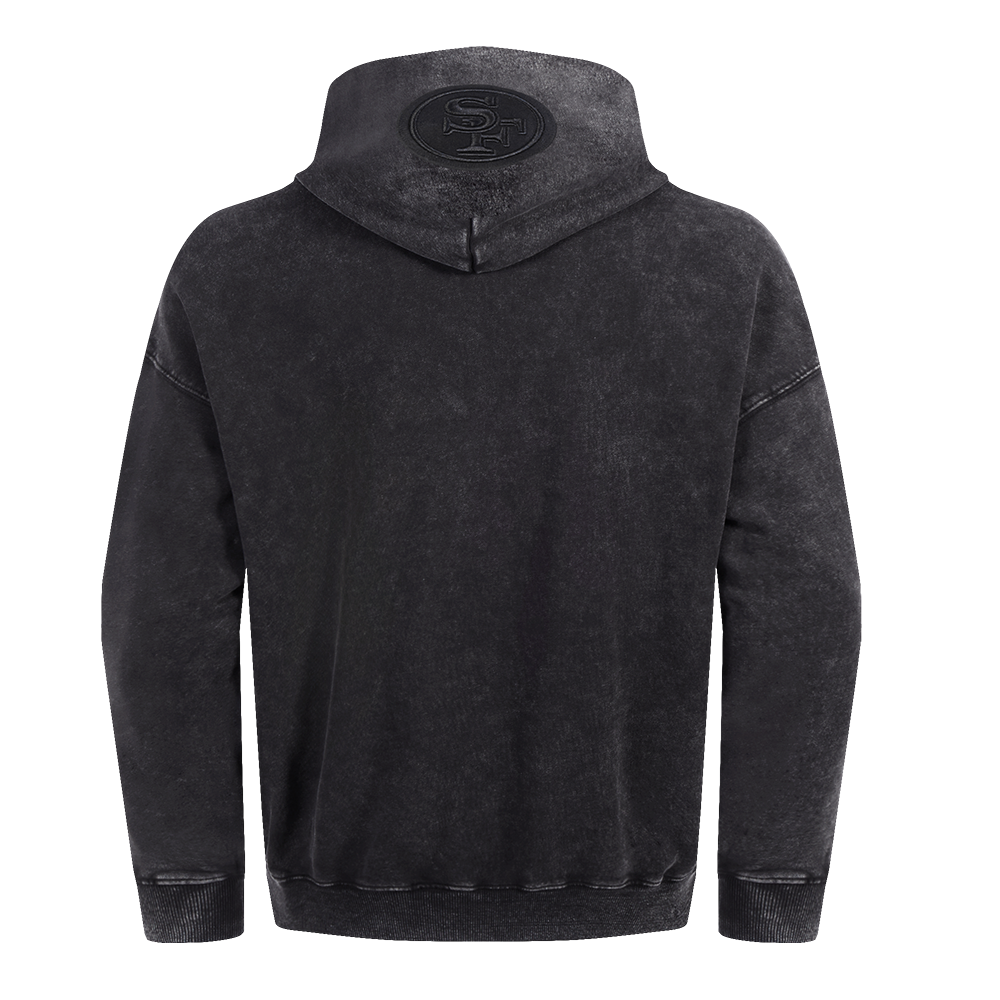 NFL SAN FRANCISCO 49ERS WASHED CLASSIC MEN'S PULLOVER HOODIE (WASHED BLACK)