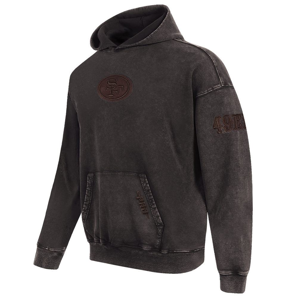 NFL SAN FRANCISCO 49ERS WASHED CLASSIC MEN'S PULLOVER HOODIE (WASHED BROWN)