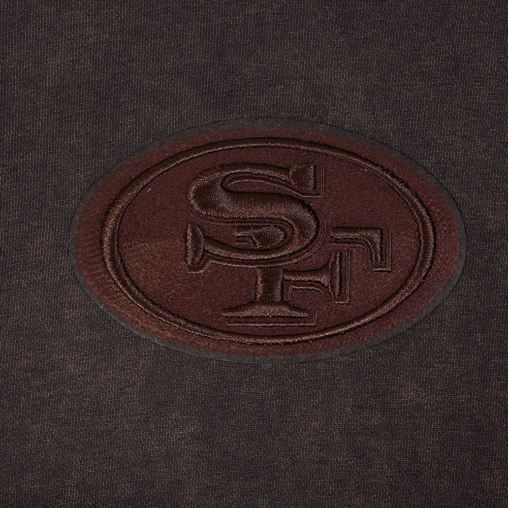 NFL SAN FRANCISCO 49ERS WASHED CLASSIC MEN'S PULLOVER HOODIE (WASHED BROWN)