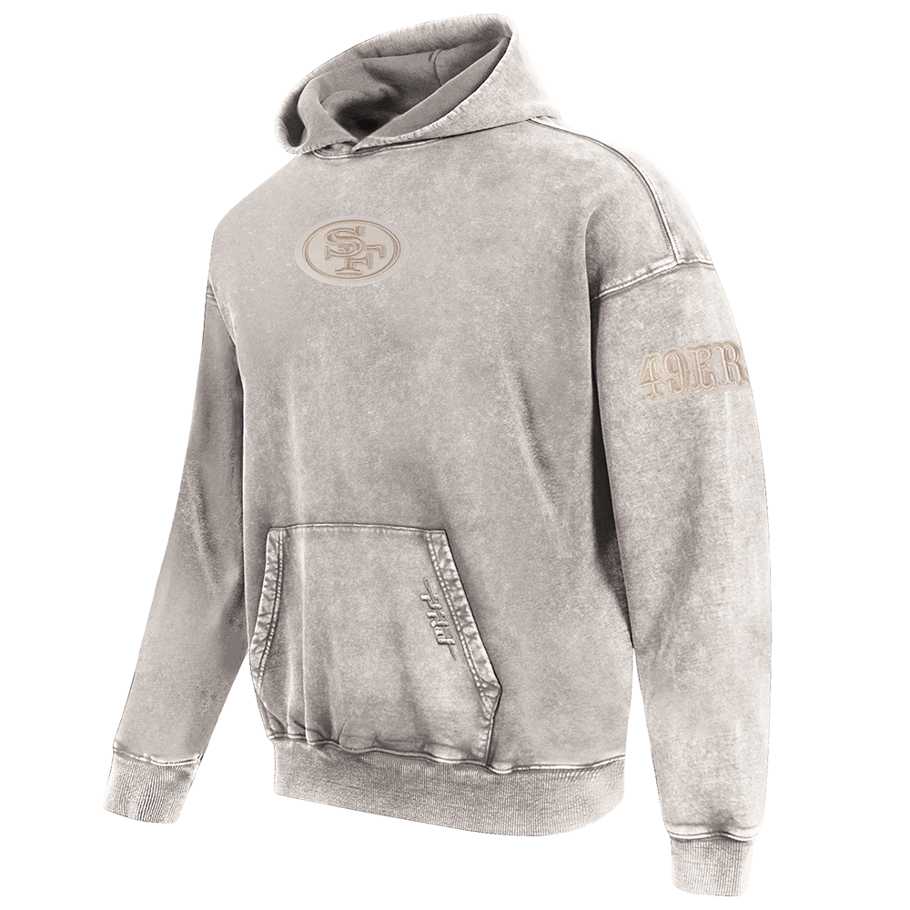 NFL SAN FRANCISCO 49ERS WASHED CLASSIC CHANDAIL À CAPUCHON POUR HOMME (ARDOISE CHAUDE DÉLAVÉE)