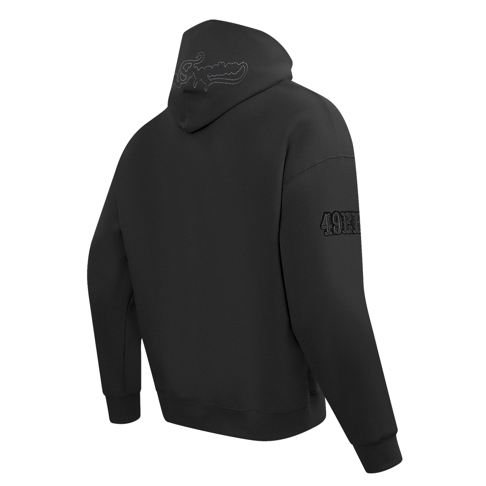 NFL SAN FRANCISCO 49ERS BLACKOUT CHANDAIL À CAPUCHON EN MOLLETON À ÉPAULES TOMBANTES POUR HOMME (NOIR)