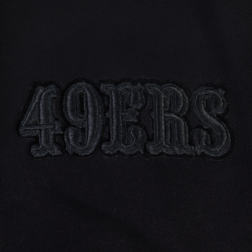 NFL SAN FRANCISCO 49ERS BLACKOUT CHANDAIL À CAPUCHON EN MOLLETON À ÉPAULES TOMBANTES POUR HOMME (NOIR)