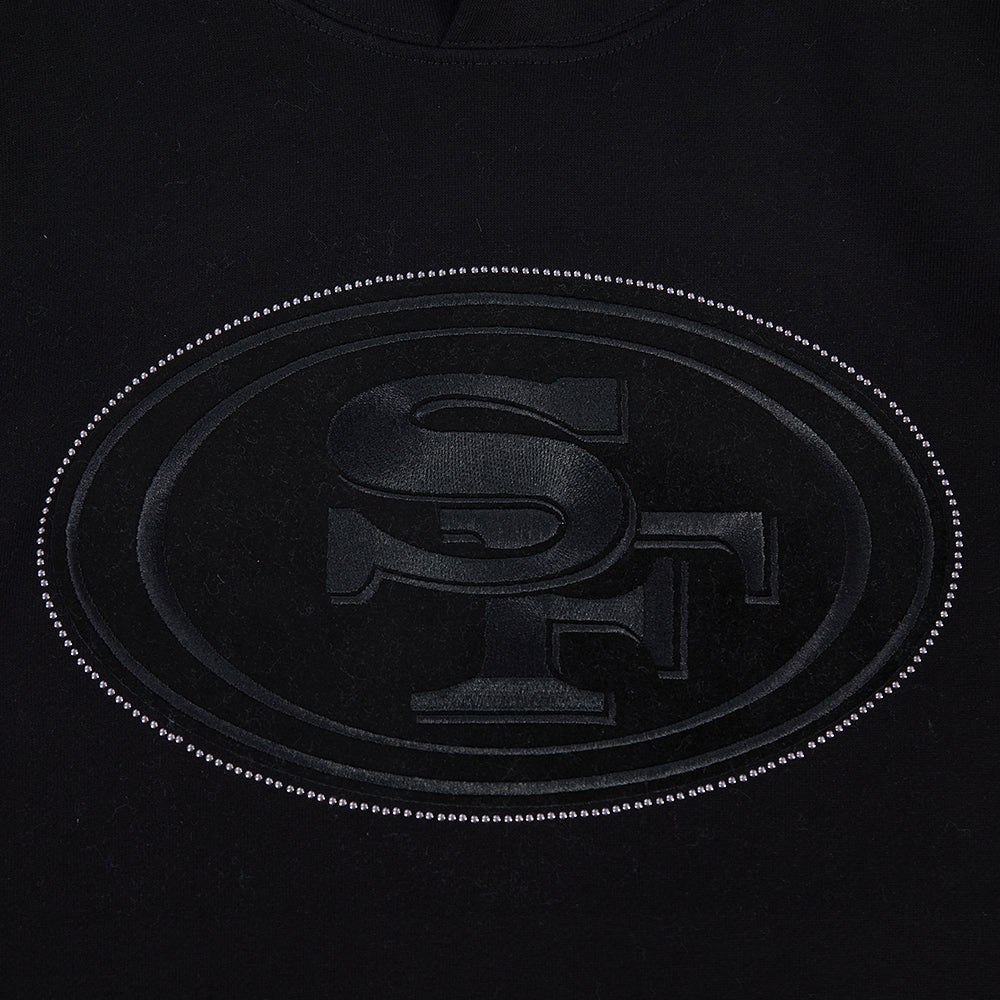 NFL SAN FRANCISCO 49ERS BLACKOUT CHANDAIL À CAPUCHON EN MOLLETON À ÉPAULES TOMBANTES POUR HOMME (NOIR)