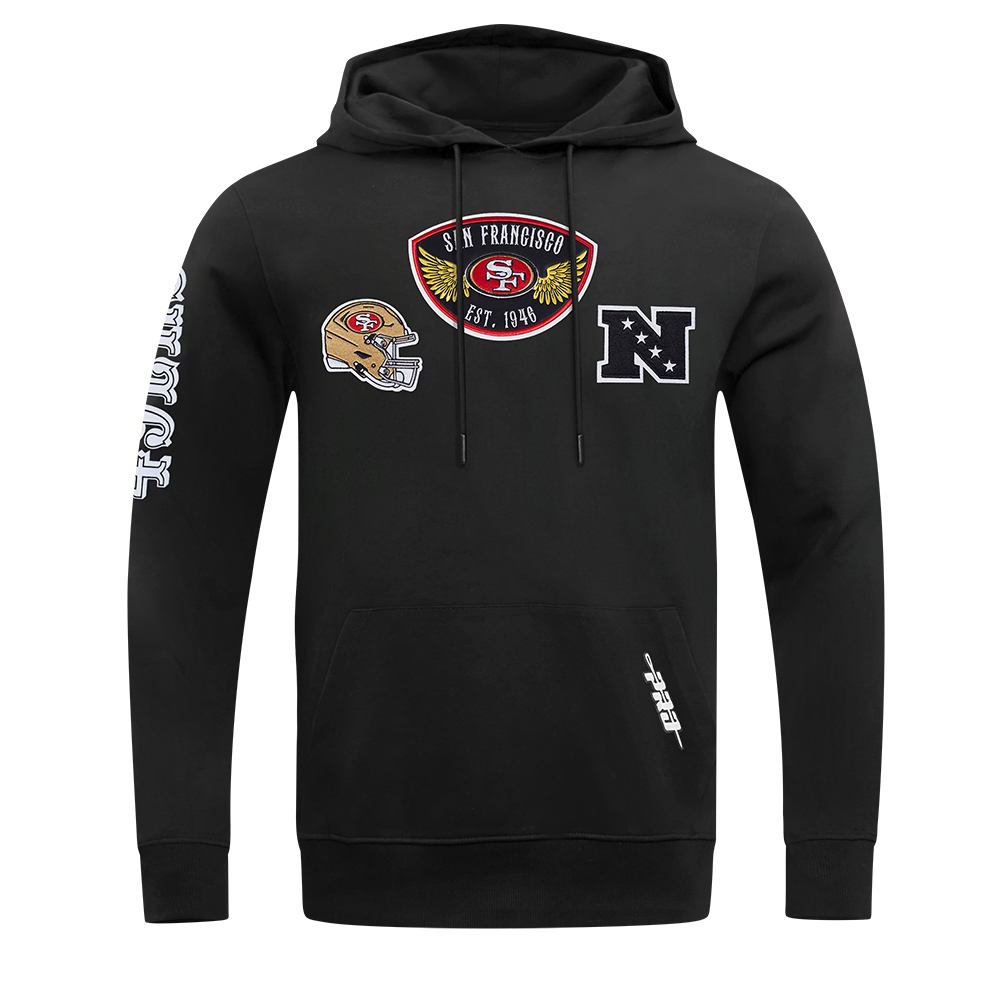 NFL SAN FRANCISCO 49ERS BORN FOR SPORT MEN'S FLC PO HOODIE (BLACK)