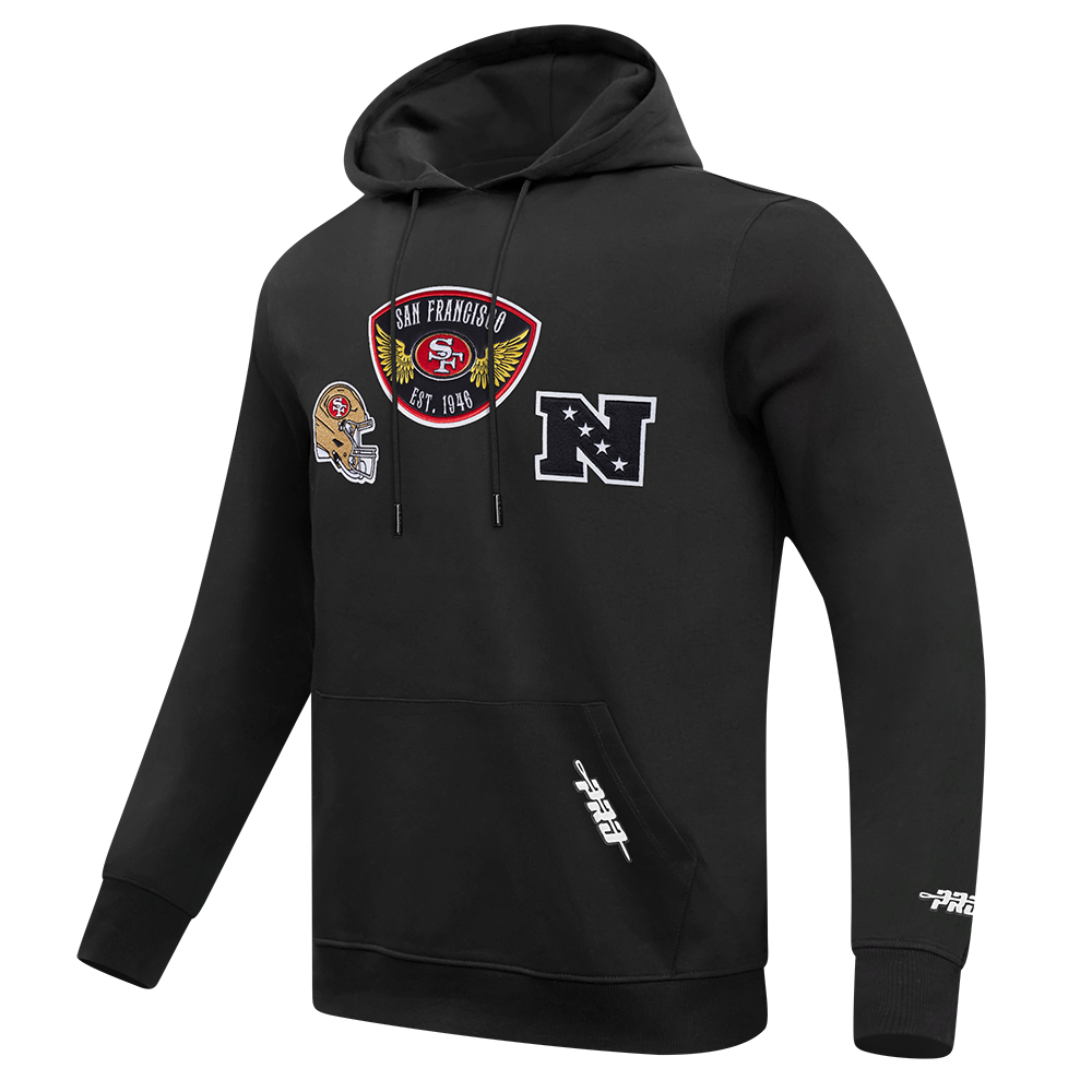 NFL SAN FRANCISCO 49ERS BORN FOR SPORT MEN'S FLC PO HOODIE (BLACK)