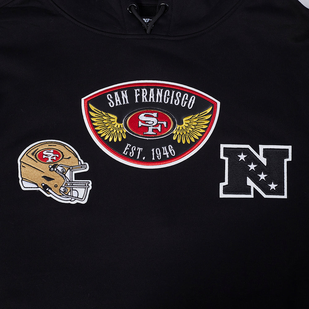 NFL SAN FRANCISCO 49ERS BORN FOR SPORT MEN'S FLC PO HOODIE (BLACK)