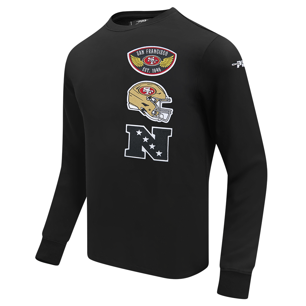 NFL SAN FRANCISCO 49ERS BORN FOR SPORT MEN'S FLC CREWNECK (BLACK)