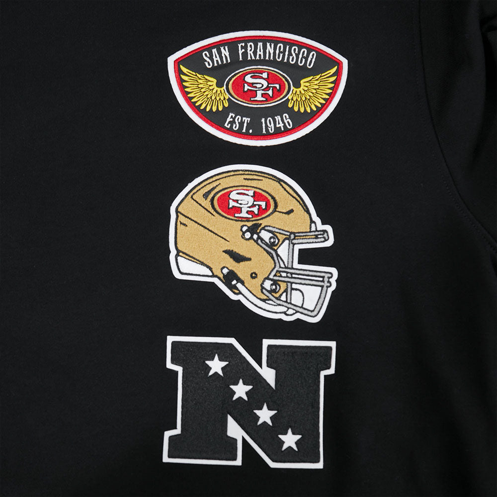 NFL SAN FRANCISCO 49ERS BORN FOR SPORT MEN'S FLC CREWNECK (BLACK)