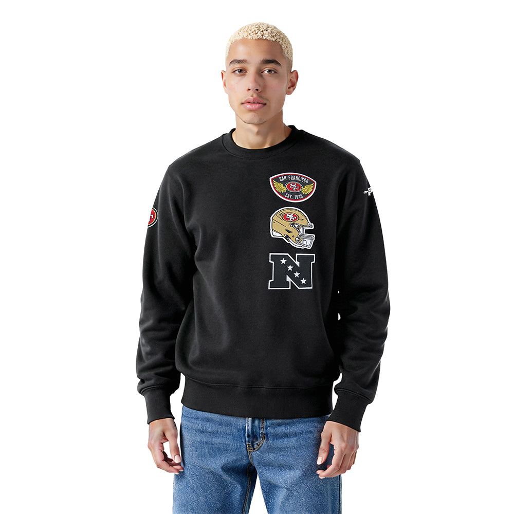 NFL SAN FRANCISCO 49ERS BORN FOR SPORT MEN'S FLC CREWNECK (BLACK)