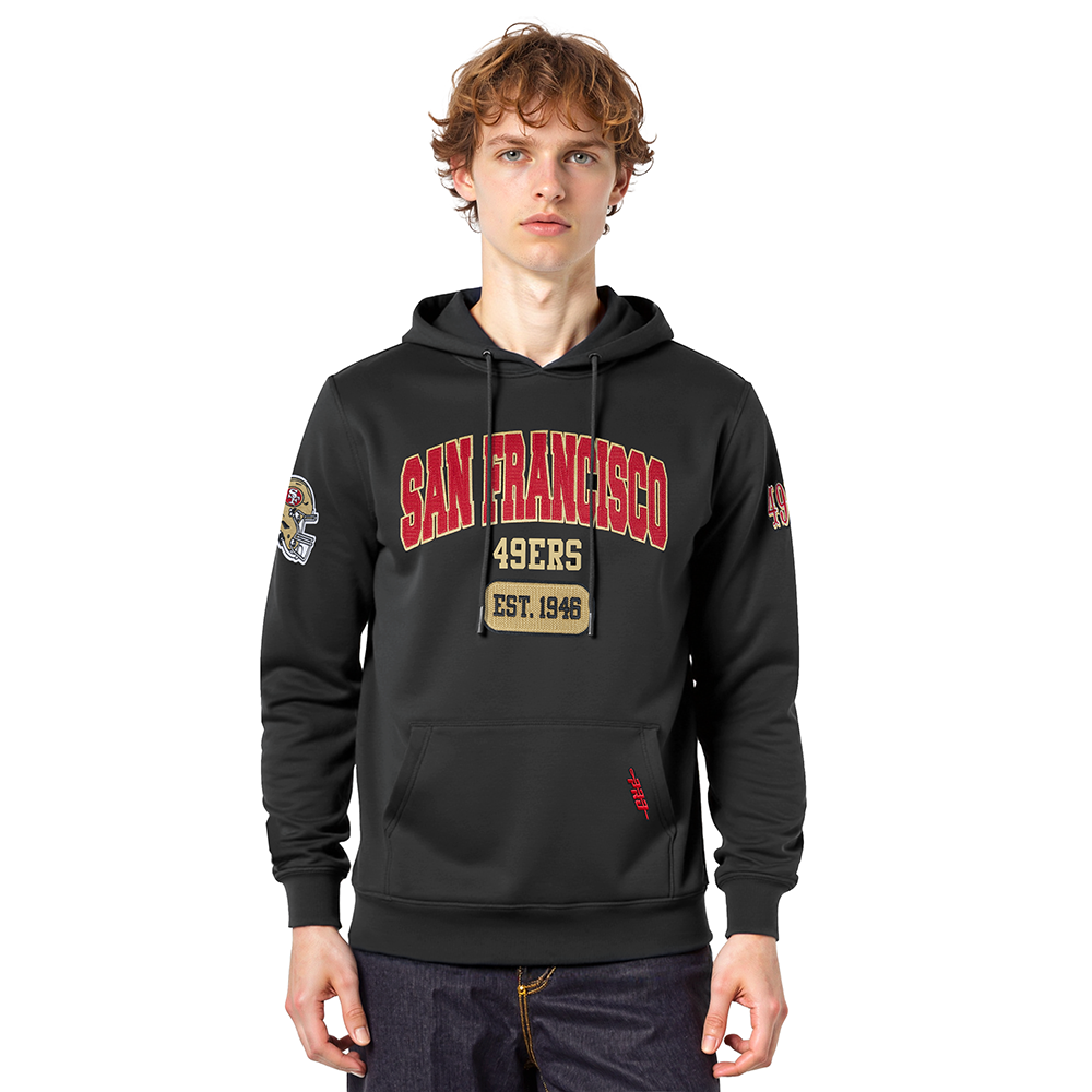 NFL SAN FRANCISCO 49ERS CITY ARCH CHANDAIL À CAPUCHON EN MOLLETON POUR HOMME (NOIR)
