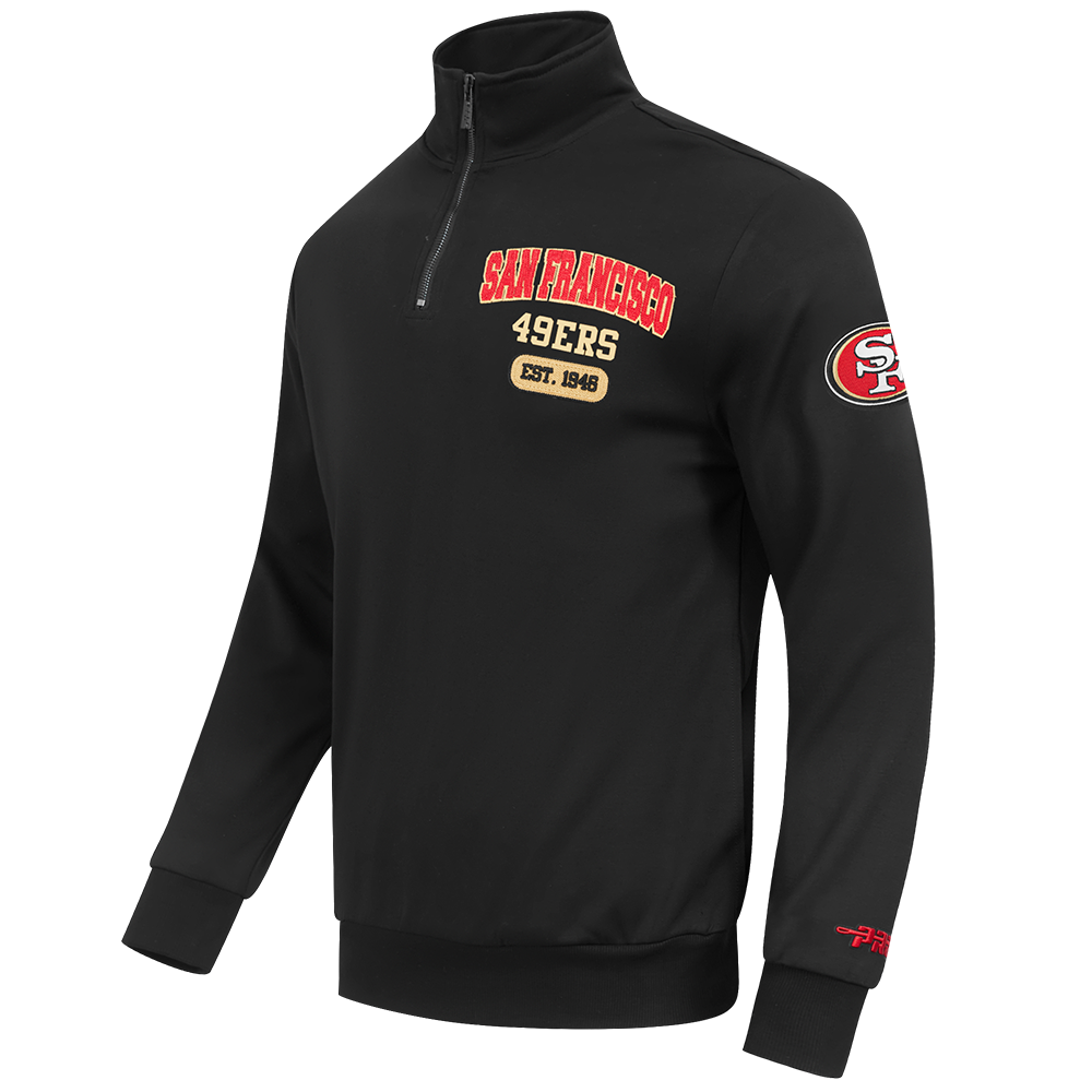 NFL SAN FRANCISCO 49ERS CITY ARCH HAUT EN MOLLETON À GLISSIÈRE AU QUART POUR HOMME (NOIR)