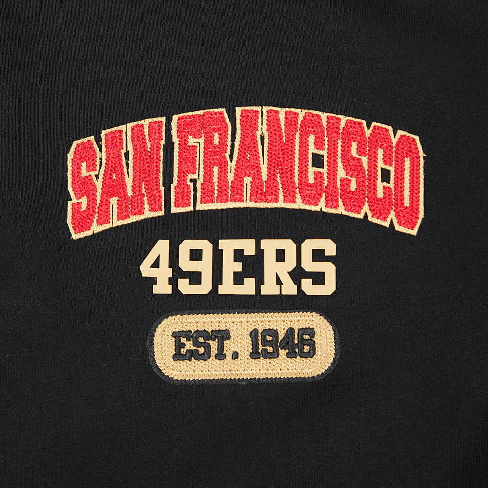 NFL SAN FRANCISCO 49ERS CITY ARCH HAUT EN MOLLETON À GLISSIÈRE AU QUART POUR HOMME (NOIR)