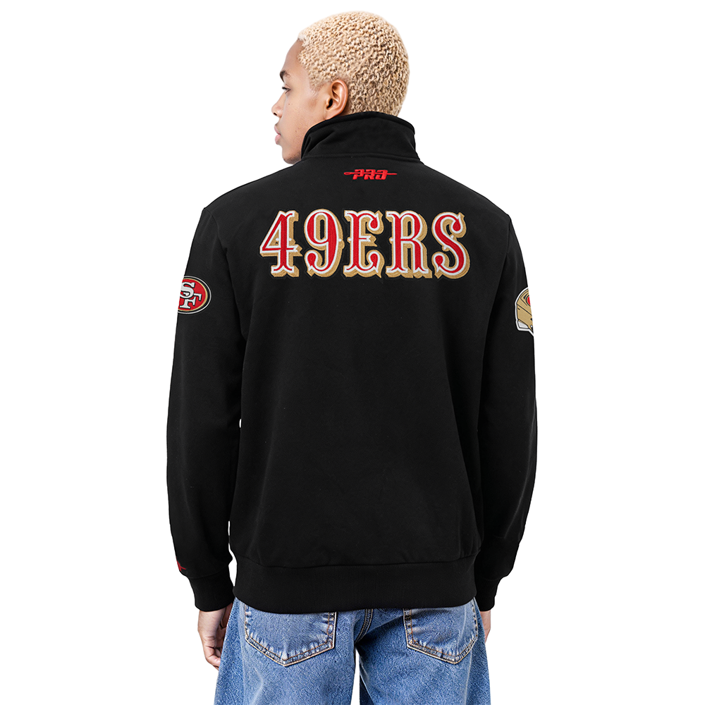 NFL SAN FRANCISCO 49ERS CITY ARCH HAUT EN MOLLETON À GLISSIÈRE AU QUART POUR HOMME (NOIR)